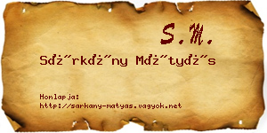 Sárkány Mátyás névjegykártya